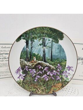 VTG Decorative Plate Royal Windsor Birdsfoot Violet Wildflowers of the South Gol